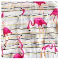 Men Casual Silk Cotton Flamingo Digital Print Shirt