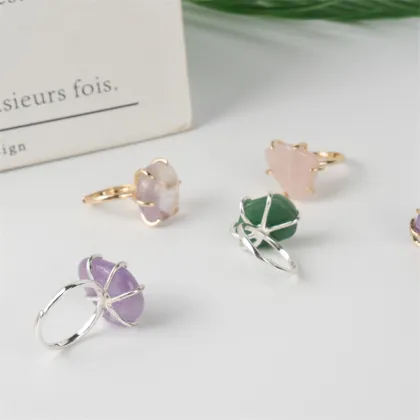 Wholesale Crystal Stone Handmade Mixed Rings for Semi-Precious Stone Crafts