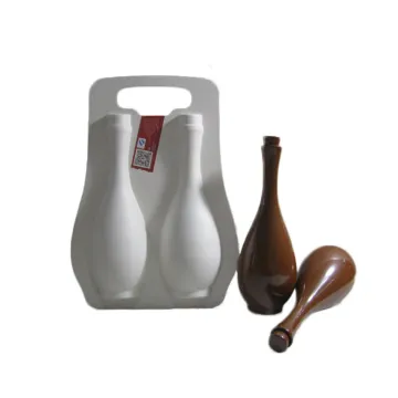 Hand-hold Bagasse Pulp Molded Wine Bottle Packaging Box