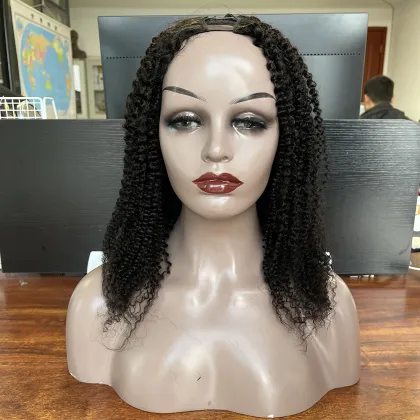 Wholesale U Part Curly Wig 100% Human Hair, Afro Kinky Curly Cambodian U Part Wig