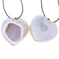 Natural agate crystal tooth original stone heart moon five pointed star Pendant Necklace irregular ore pendant accessories