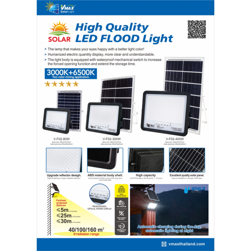 Lampu banjir solar mudah alih