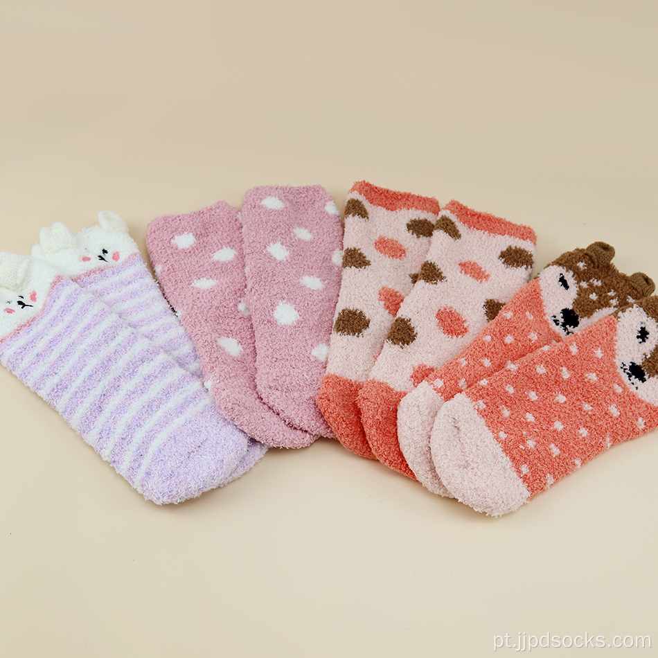 Venda quente dos desenhos animados Microfiber Cozy Socks Home Meias