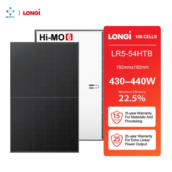 Longi 182mm Solar Modules: Affordable 430W-440W High Efficiency Photovoltaic Panels with 108 Half Cells - All Black Design