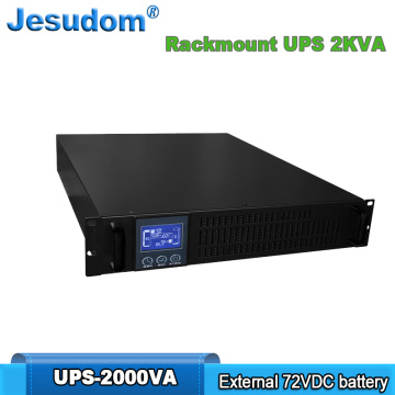 Rack Mount 2KVA UPS EXTERNAL 72V Battery Bank 220VAC Output On-Line Zero Transfer Time Uninterruptible Power Supply