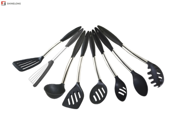 8pcs Kitchen Accessories Nonstick Cooking Utensil Set Heat Resistant Silicone Spoon Turner Spatula Cookware Tools
