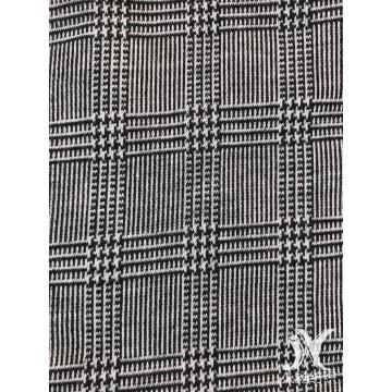 Tejido Jacquard Poliéster Blanco Negro