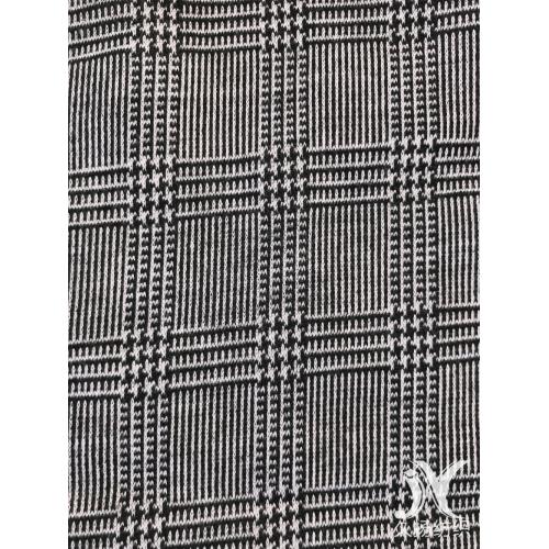 Tejido Jacquard Poliéster Blanco Negro