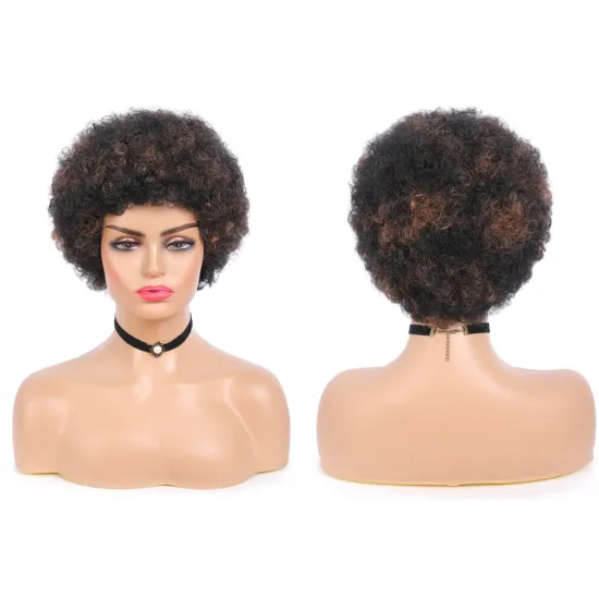 X-TRESS Bomb Afro Kinky Curly Synthetic Wig 12 Inch Ombre Large Bouncy Curly Fiber Hair Wigs For Black Women 150% Density Wigs