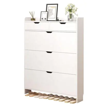 Ultra-Thin Shoe Cabinet: A Simple Wooden Entry Door Solution for Porch Partition