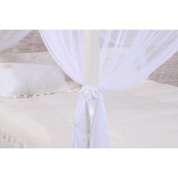 Polyester White Mosquito Nets Square Beds Canopy