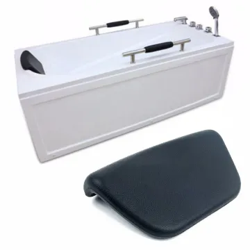 Spa Bath Pillow PU Bathtub Headrest Waterproof Bath Cushion 265*150*60mm BLACK