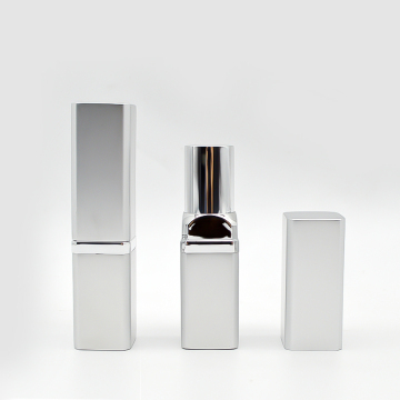 Hot Selling Silver Empty Aluminum Lipstick Tube Square Bottle