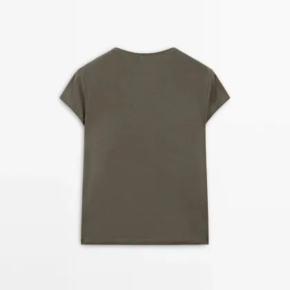 Women's 100% pure cotton short sleeved T-shirt