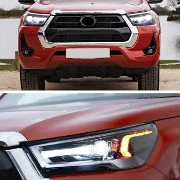 LED Head Lamp Upgrade DRL Dynamic Signal Lamp for Toyota Hilux Revo 2021-2024
