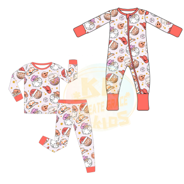 Wholesale Infant Toddler Christmas Pajamas - Bamboo Cotton Zipper Rompers