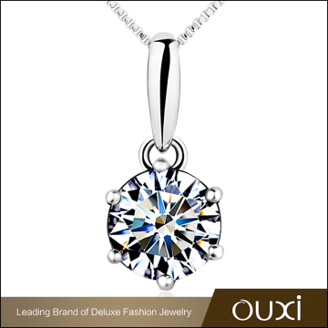 OUXI Factory Direct Wholesale Fine Quality 925 Sterling Silver Jewelry Diamond CZ Pendant Necklace