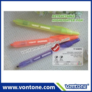 New style Retractable highlighter pen