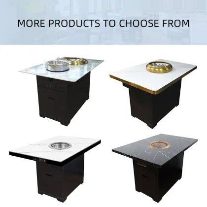 Rock slabs Korean BBQ table