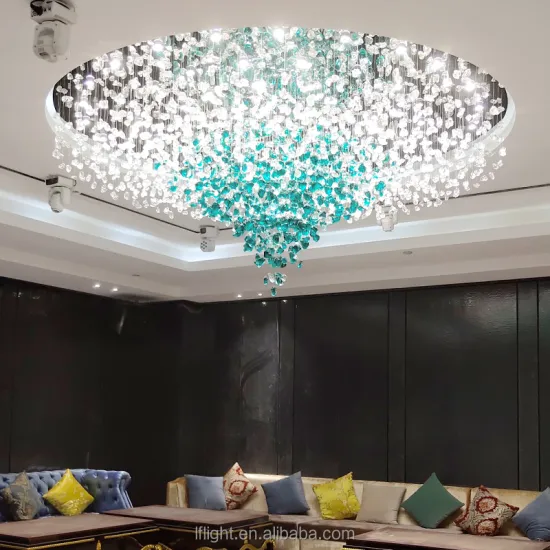 Luxury Hotel Lobby with Natural Colorful Glass Chandelier