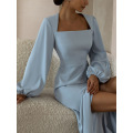 Women's Sexy Puff Long Sleeve Dress