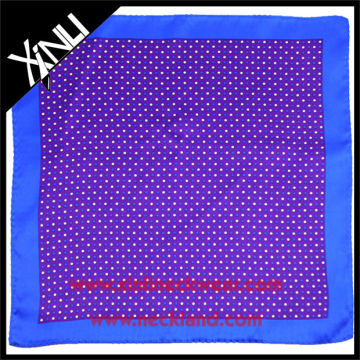 China Factory Wholesale High Quality Twill Pocket Silk Scarf Men Polka Dot
