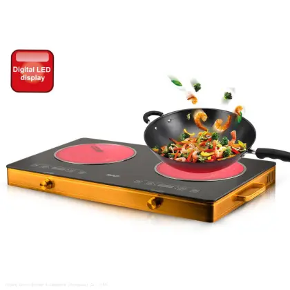 Double Burner Infrared Cooktop with Touch Sensor Controls