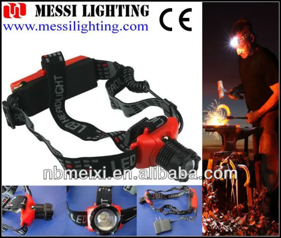 high power waterproof cree led rechargable adjustable beam headlamp