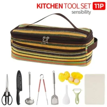 Sale Cooking Utensils Travel Bag Portable Outdoor Camping Barbecue Cookware Storage Bag