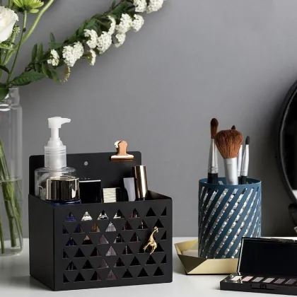 Wrought iron store content box supplies