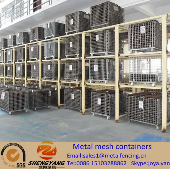 Factory sales industrial storage equipment welded collapsible cages recycle Gitterboxes 4 layers stackable metal mesh containers