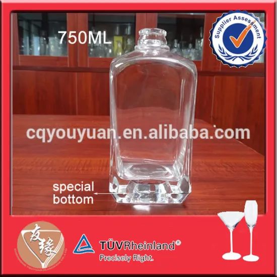 Square shaped high clear personalised bottle of wine 750ml