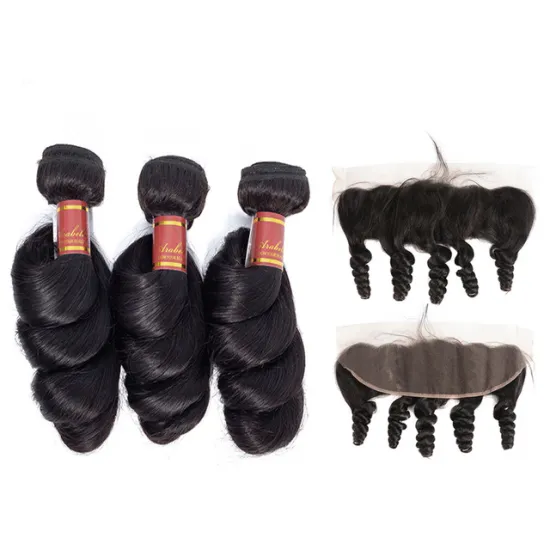 Huashuo Hair 50% Off High Quality Wholesale 100% Virgin Remy Hair Brazilian Loose Wave Cuticle Aligned Virgin Hair With Frontal