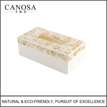 Golden Seashell Resin Tissue Box Cover untuk Hotel
