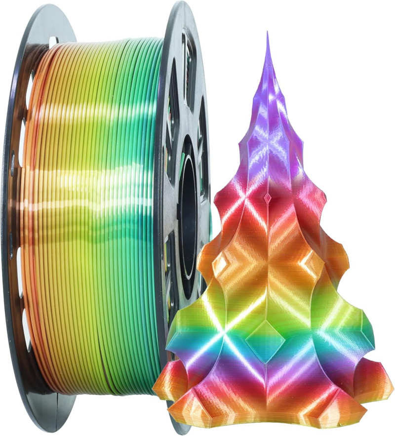 Μεταξωτό λαμπερό νήμα Rainbow PLA 1.75mm