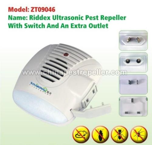 Casa Sentinel Riddex Pest ultra-mosquito com interruptor e uma tomada extra e diodo emissor de luz