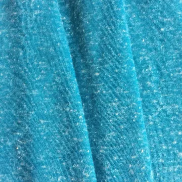 Blue melange knot effect polyester linen knitting fabric