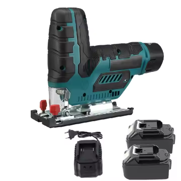 12V Electric Jig Saw Machine with Wood Drill Attachments and Jig Saw Blades