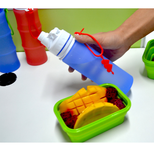 Collapsible Silicone Water Bottle Sport Camping Canteen