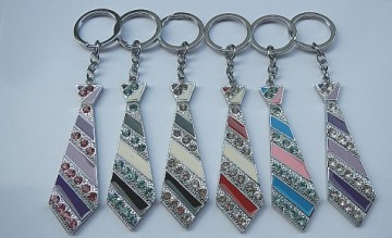 fashion necktie metal alloy keychains