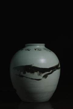 Hand painted shallow fish tank