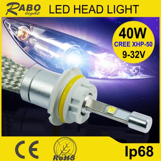 Faster heat dissipation silver appearance 40w car led headlight bulbs replace hid kit