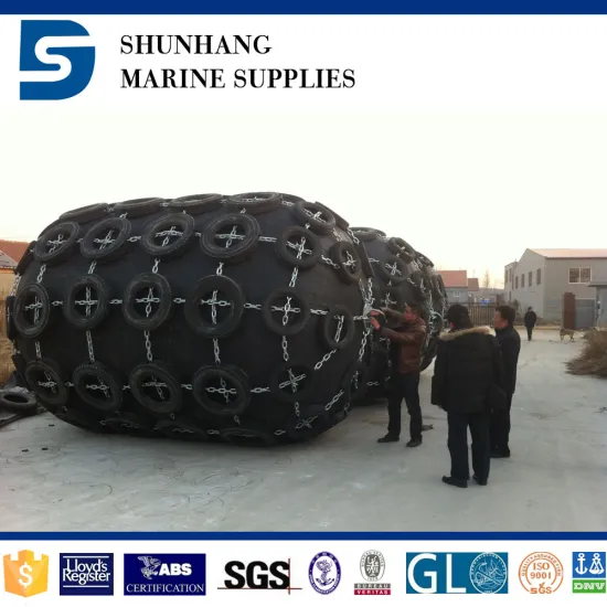 Pneumatic rubber fender with high absorption