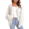 Pull cardigan en tricot à bouton féminin