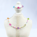10 mm Regenbogenfarbe Transparent Smiley Face Halskette Set