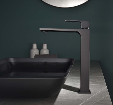 Factory Direct Brushed Black Brass Bathroom Basin Faucet Taps