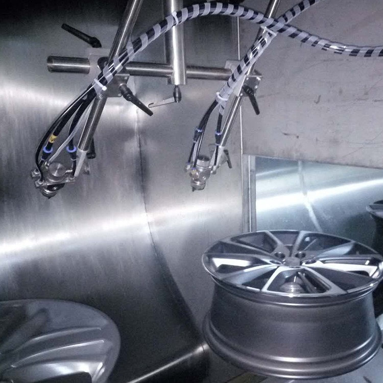Spray painting line for hardwares and metals