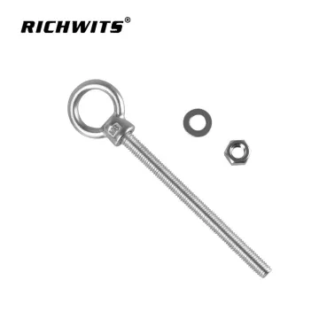 316 Stainless Steel Lifting long shank eye bolts with washer and nut