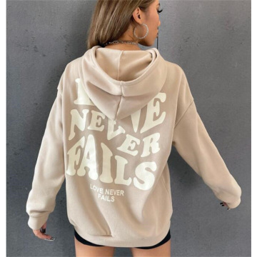 Frauenbrief Grafikdruck Hoodie Sweatshirt