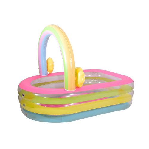 Rainbow Flowers Theme 3 Layer Arch Inflatable Pool